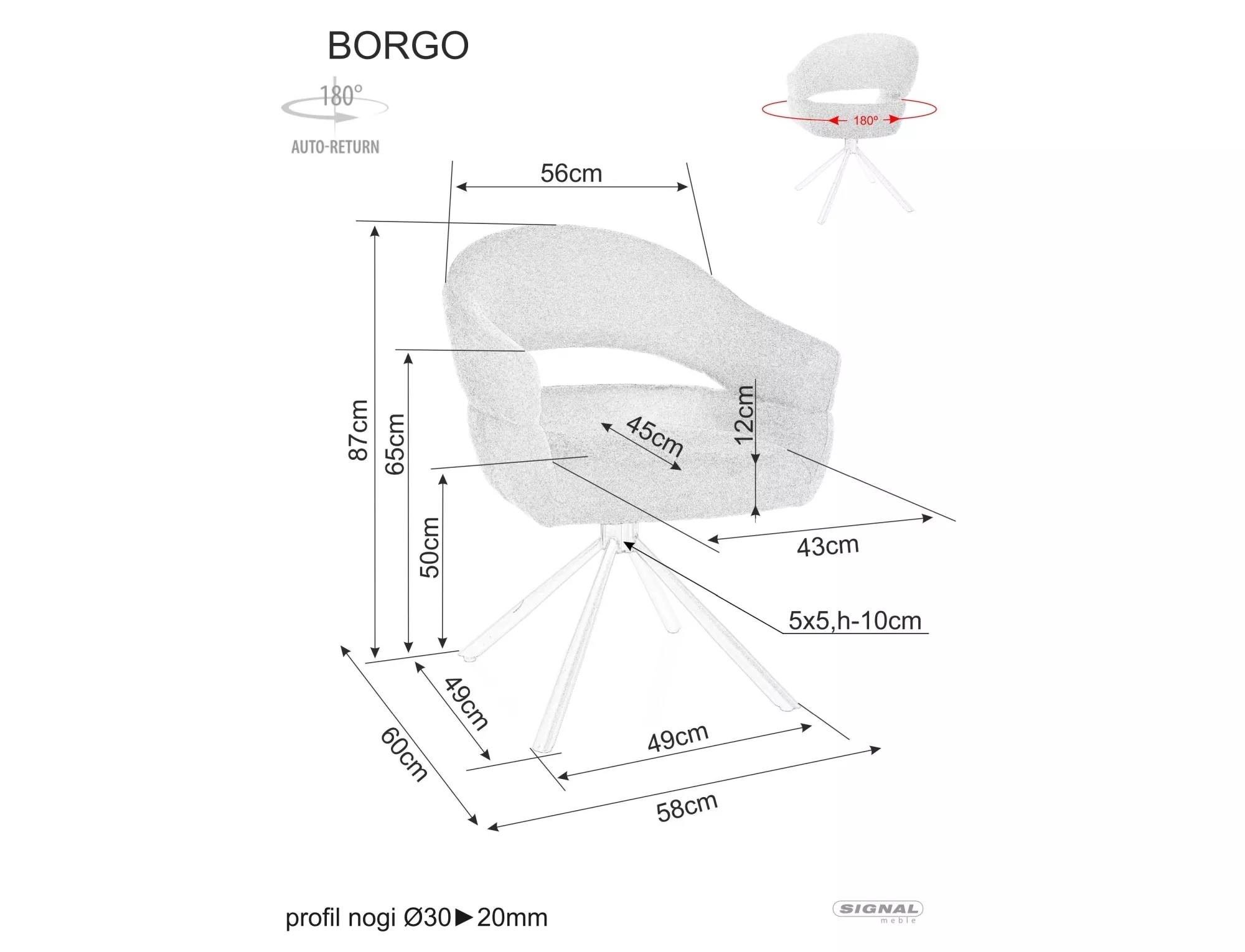 Borgo Raven krēsls BORGORCCSZ — 9 attēls