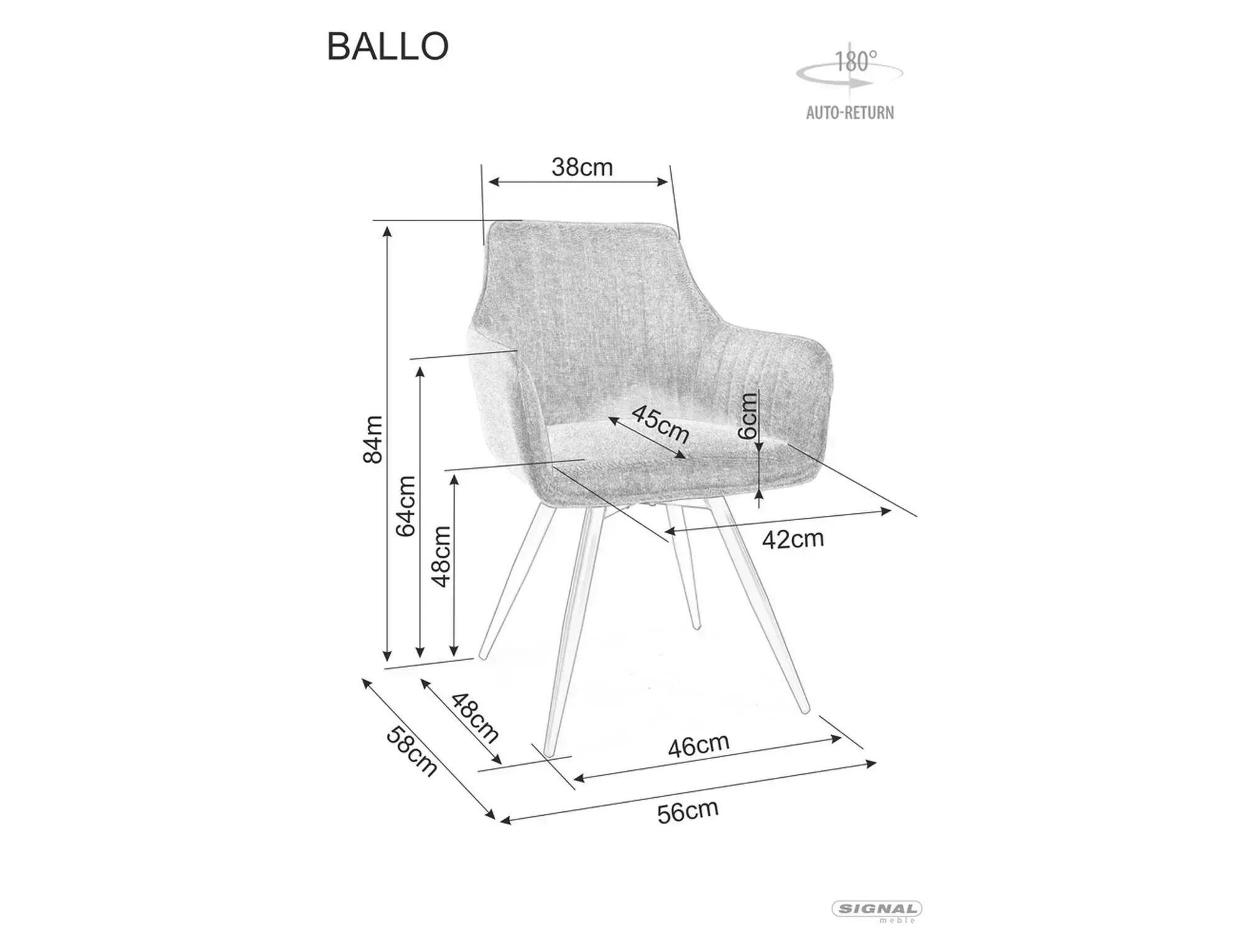 Ballo Brego krēsls BALLOBRCJBE31 — 4 attēls