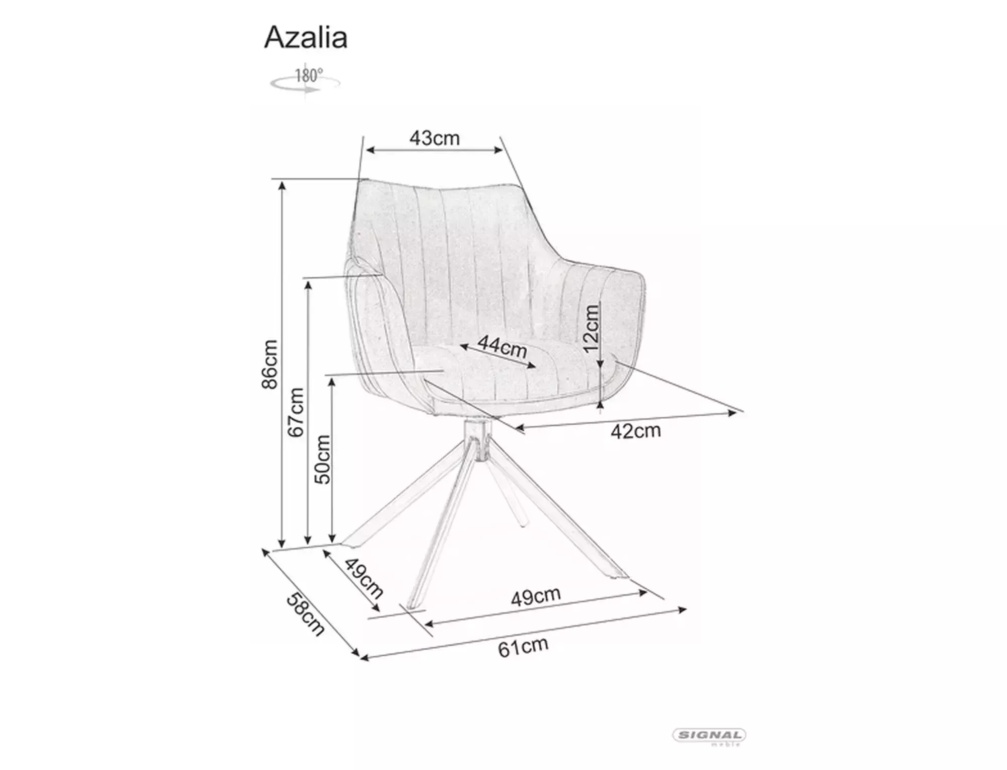 Azalia Velvet krēsls AZALIAVCJBE — изображение 5