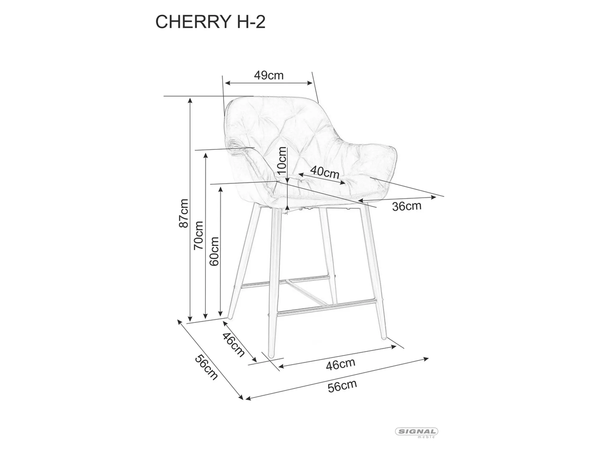 Cherry H-2 samta pusizvelkamais krēsls CHERRYH2VCSZ — изображение 2
