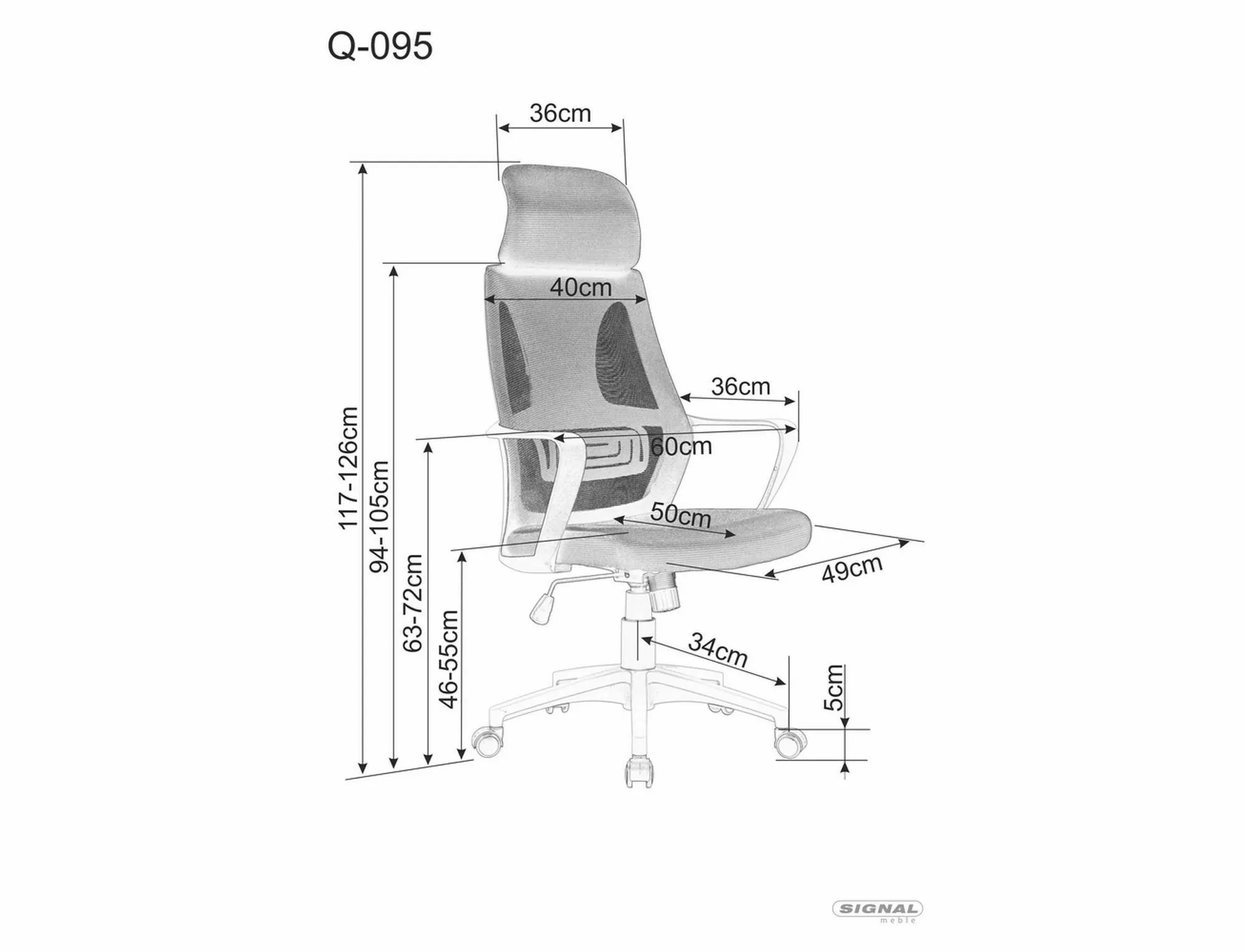 Grozāmais krēsls Q-095 OBRQ095CSZ — 6 attēls