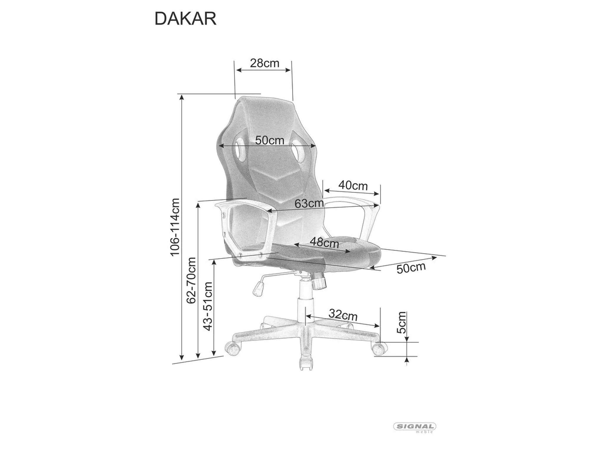 Dakar OBRDAKARCN grozāmais krēsls — 6 attēls