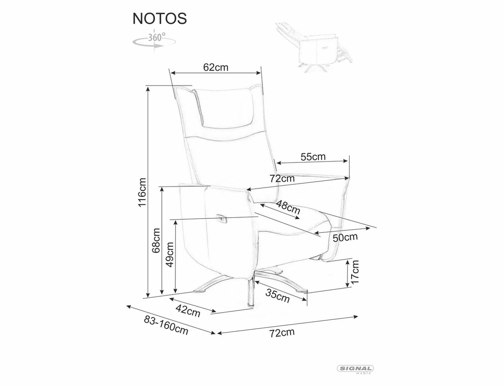 Piezīmes NOTOSSBE atpūtas krēsls — 7 attēls