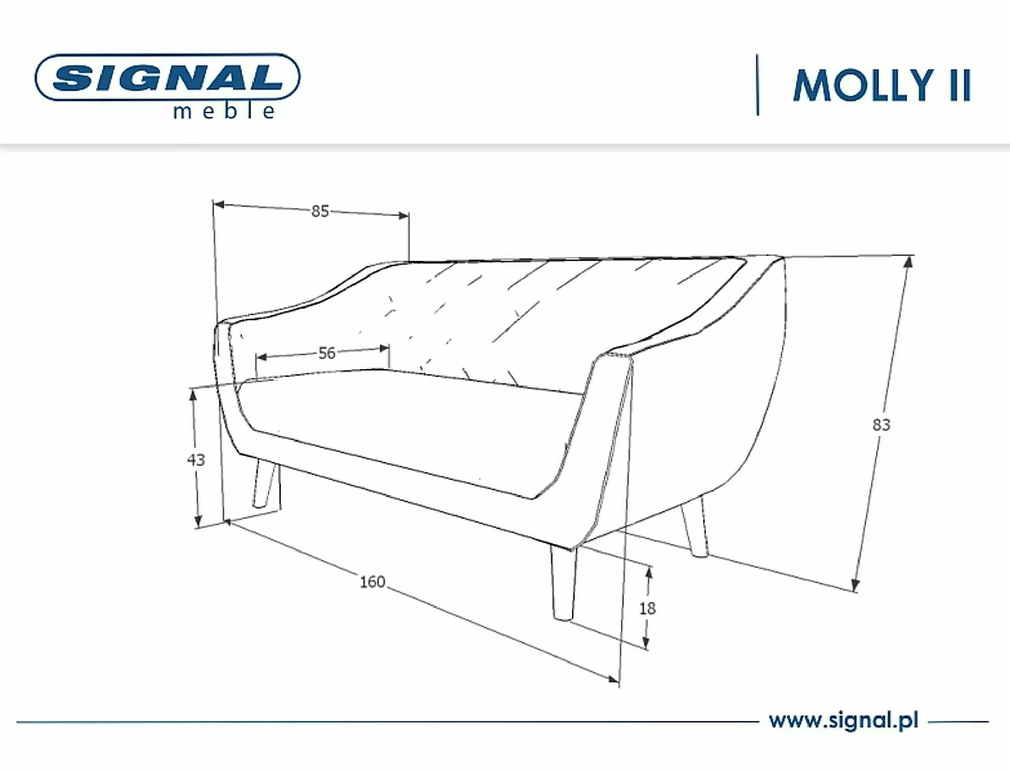 Molly 2 samta dīvāns MOLLY2V14SZ — 3 attēls
