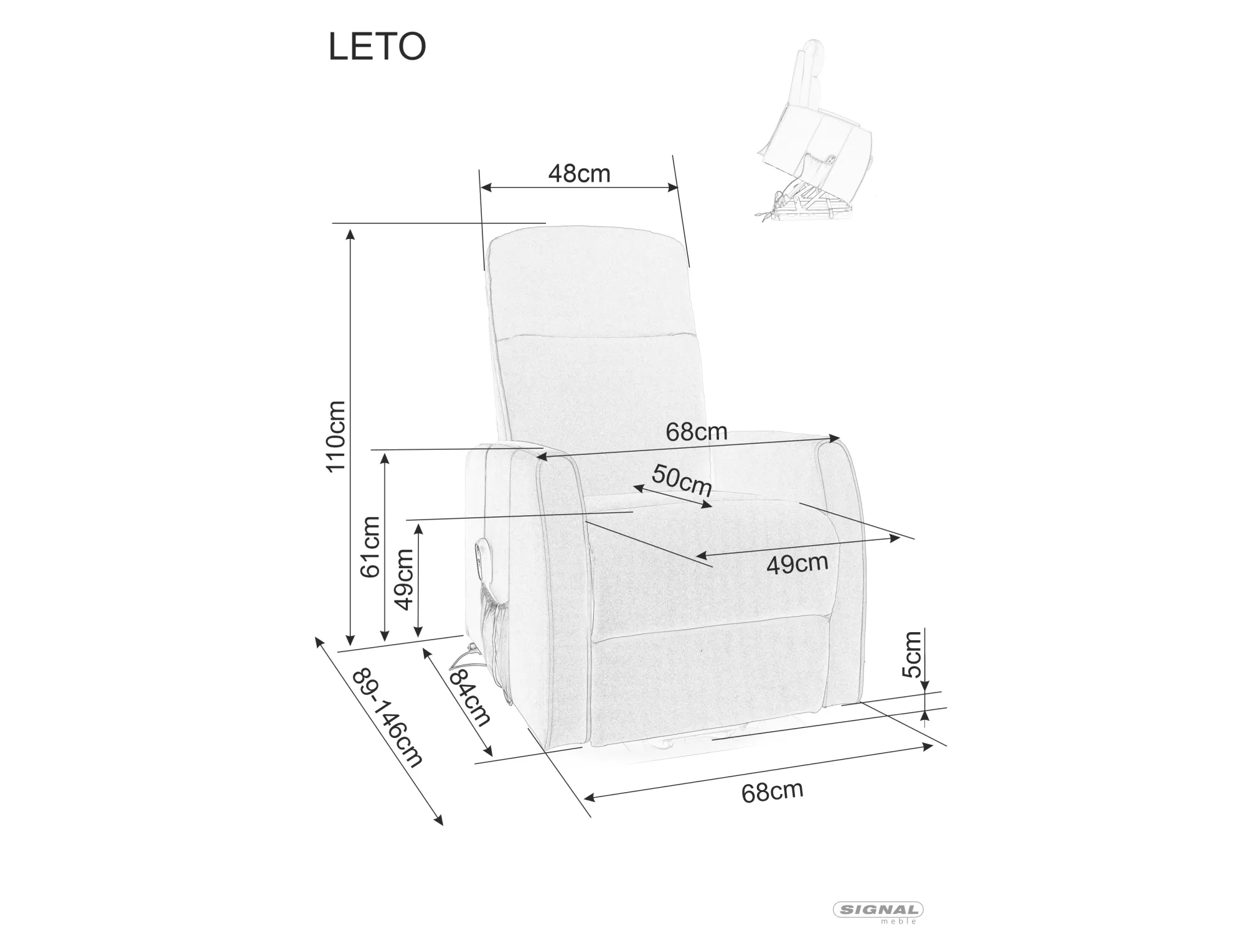 Leto Velvet LETOVSZ atgāžamais krēsls — 9 attēls