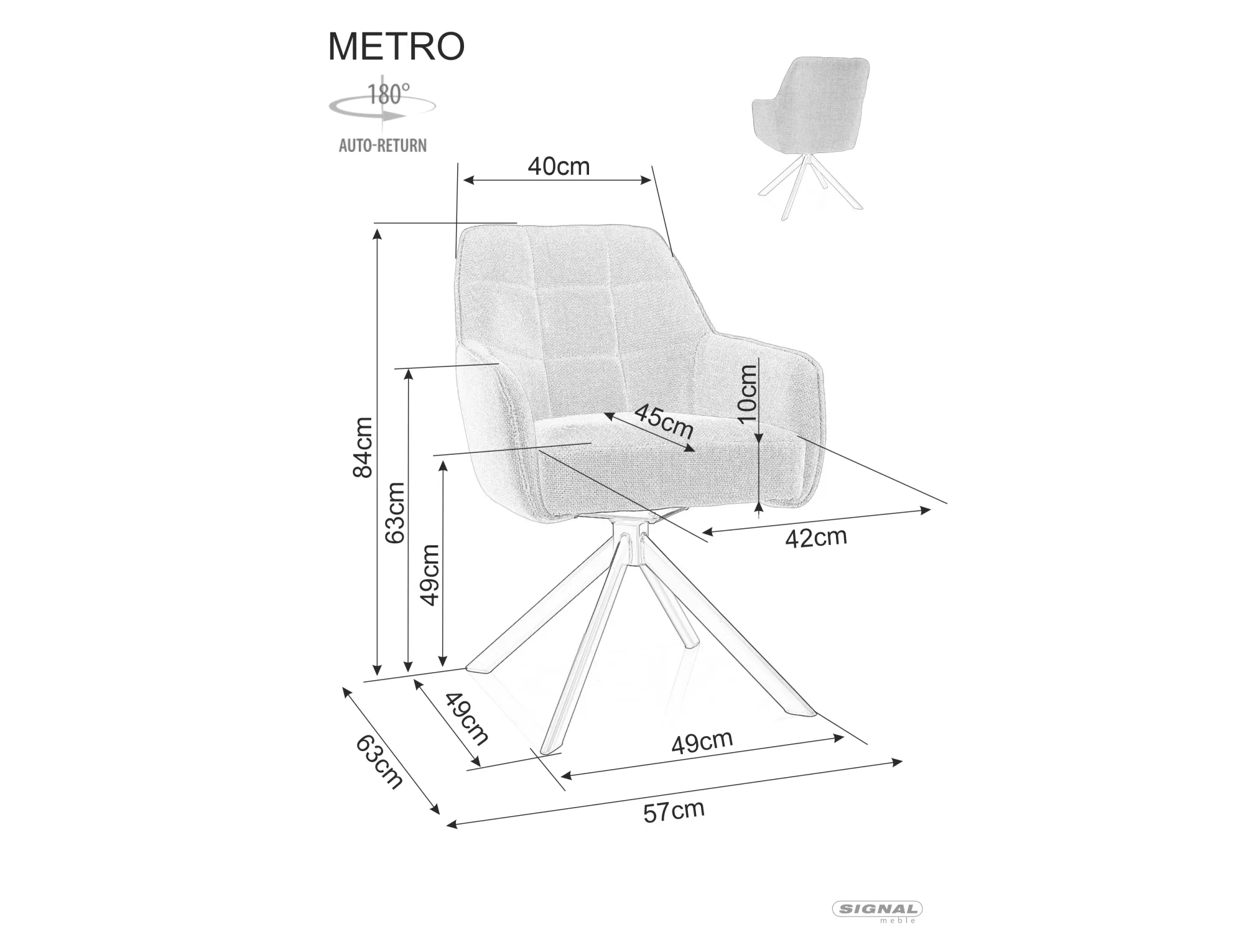Metro Bjorn krēsls METROBJCGR — 4 attēls