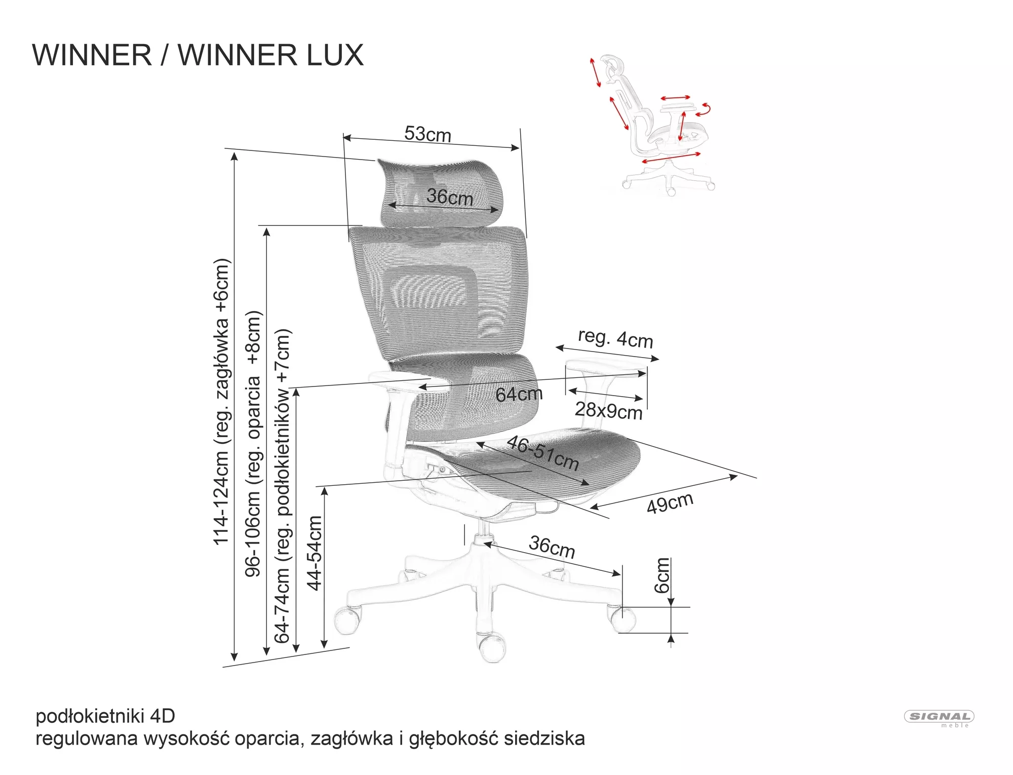 Winner LUX OBRWINNERLUXSZ grozāmais krēsls — изображение 31