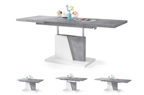 GRAND NOIR Millenium Concrete/White – MODERNS IZGARINĀMS PACELAMAIS GALDS