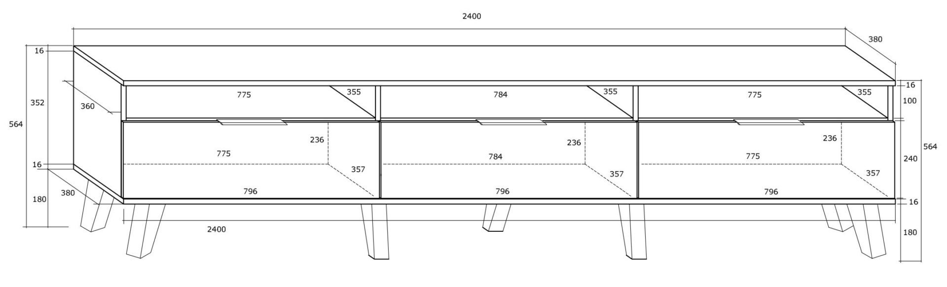 VENS 12 mēbeļu 3D TV galdiņš — изображение 6