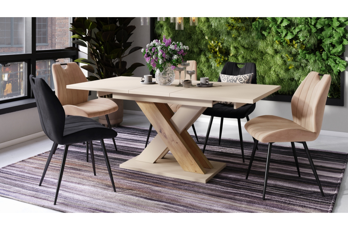 WAR BEIGE (ŠAMPANIEŠA KRĀSA) / Artisan Oak - MODERNS IZGARINOŠS GALDS LĪDZ 180 cm! — изображение 4