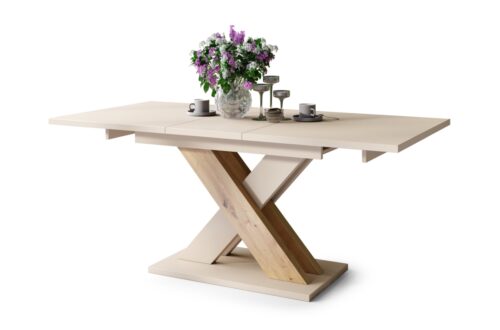 WAR BEIGE (ŠAMPANIEŠA KRĀSA) / Artisan Oak – MODERNS IZGARINOŠS GALDS LĪDZ 180 cm!