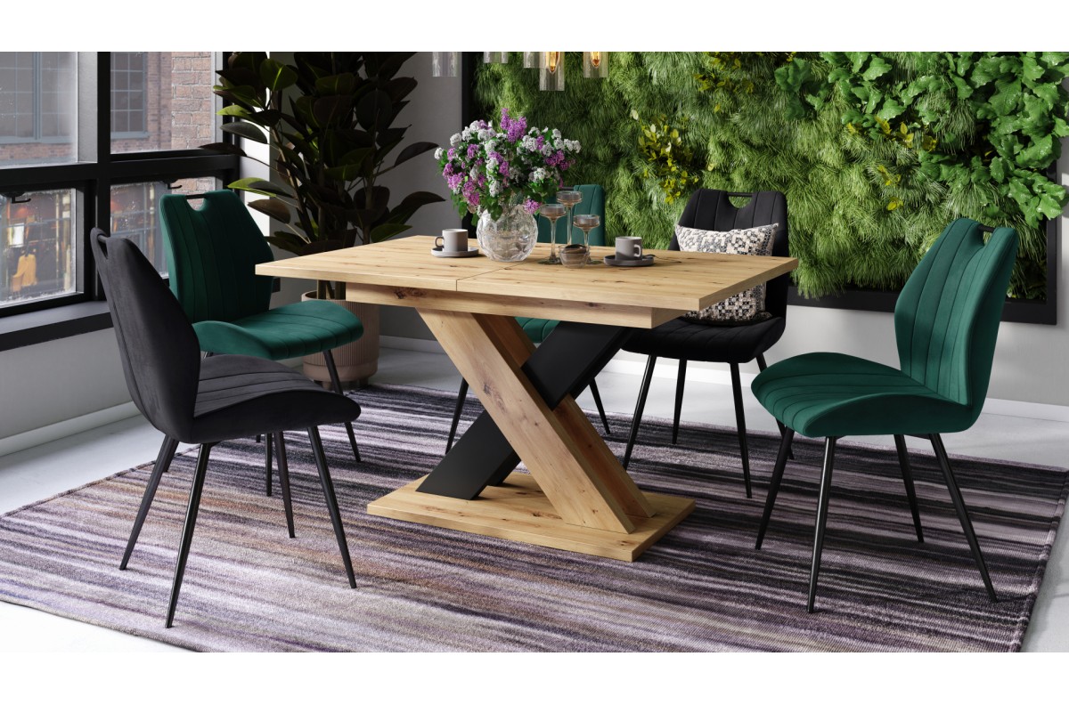 KARO Artisan ozols/matēti melns - MODERNS GALDS, LĪDZ 180 CM GARUMAM! — 3 attēls