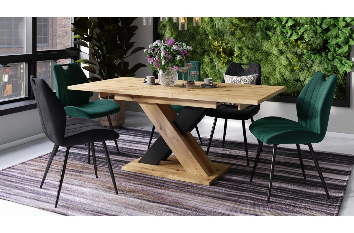 KARO Artisan ozols/matēti melns - MODERNS GALDS, LĪDZ 180 CM GARUMAM! — 5 attēls