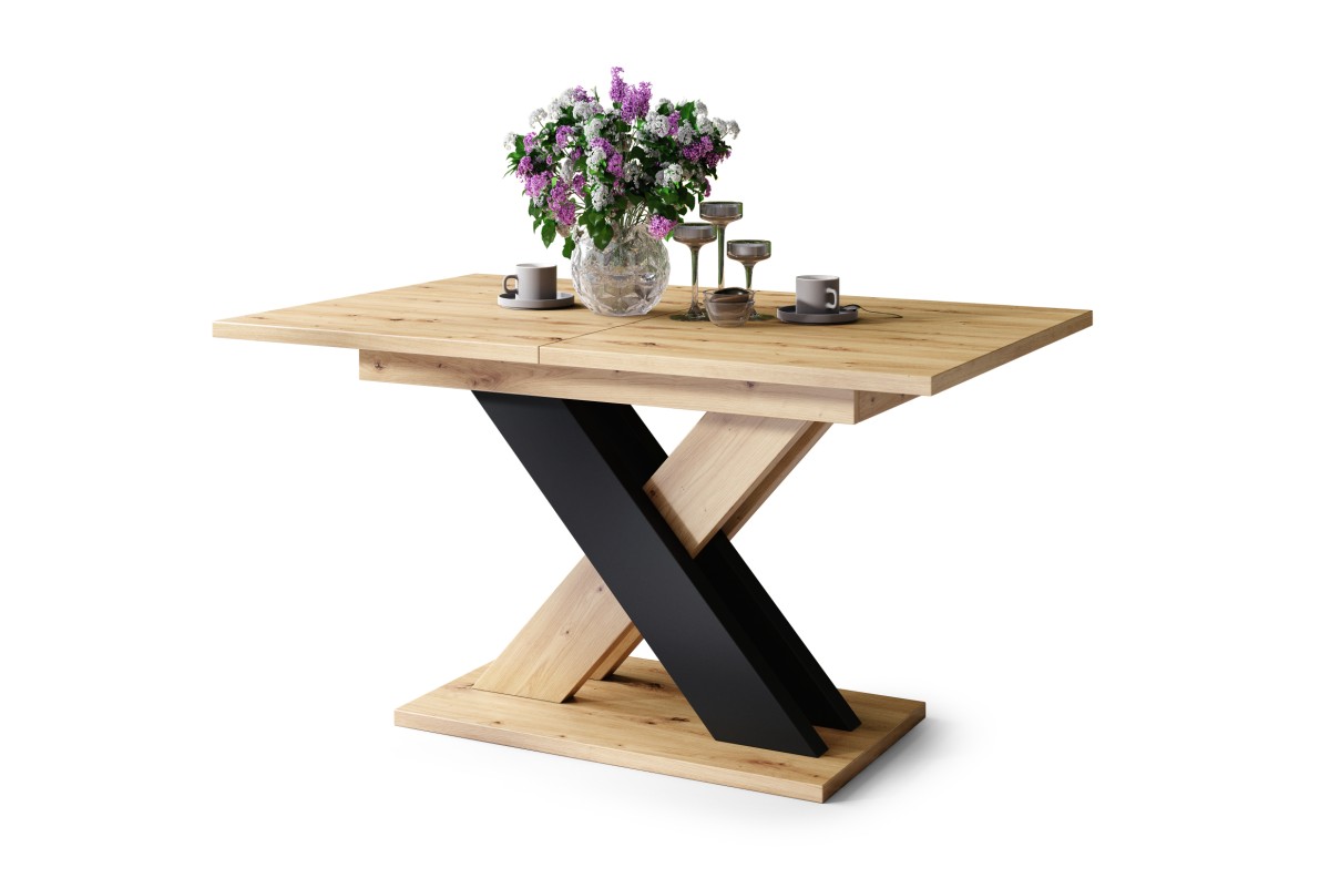 KARO Artisan ozols/matēti melns - MODERNS GALDS, LĪDZ 180 CM GARUMAM! — 7 attēls