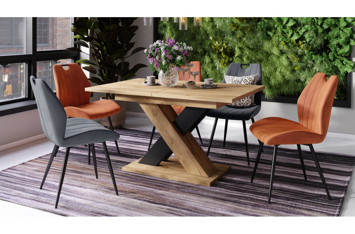 KARO Craft ozols zelta/matēti melns - MODERNS ZEMS GALDIŅŠ, LĪDZ 180 CM GARUMAM! — 3 attēls