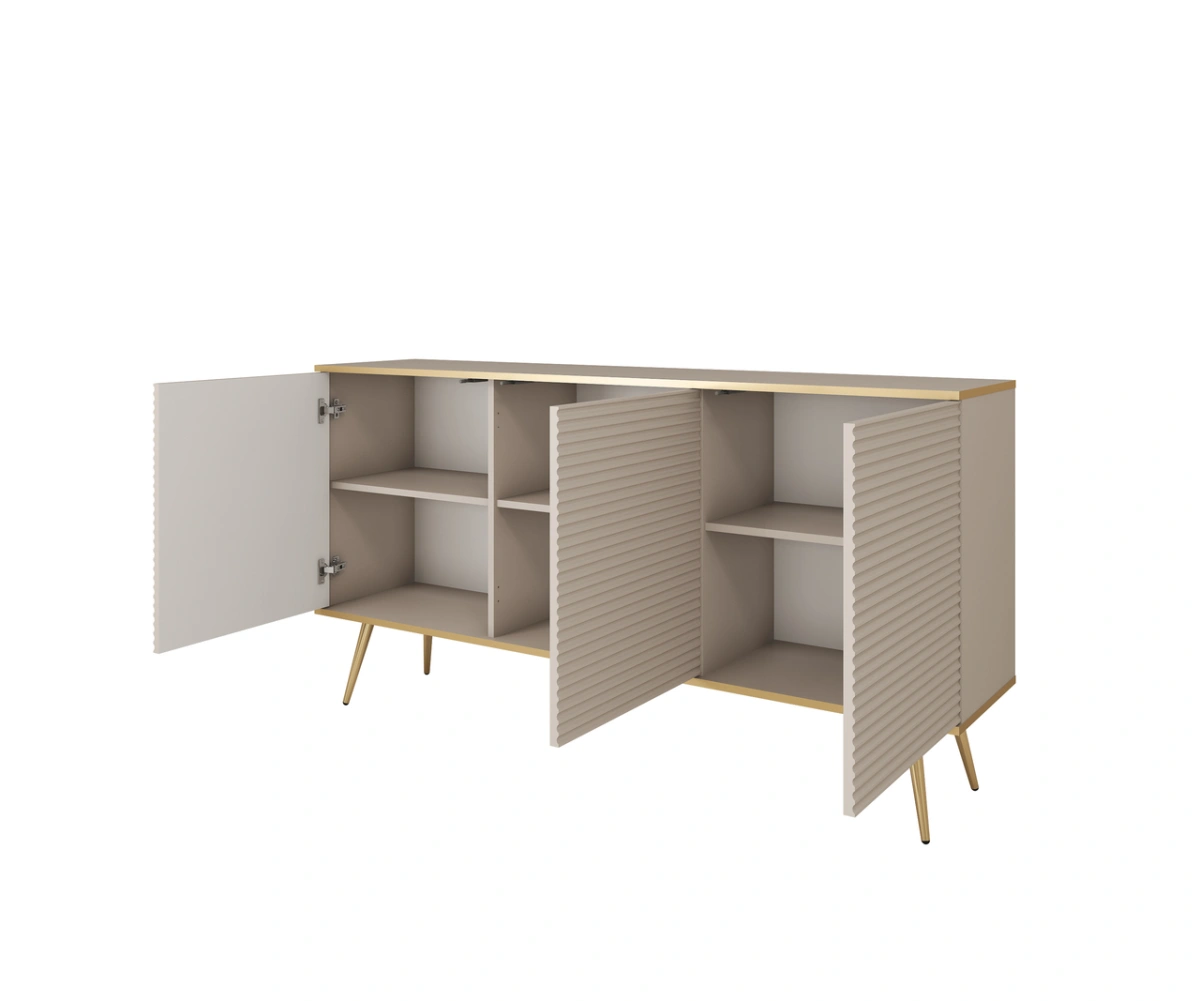 Oro K160 bēša apmalota MDF kumode — 5 attēls