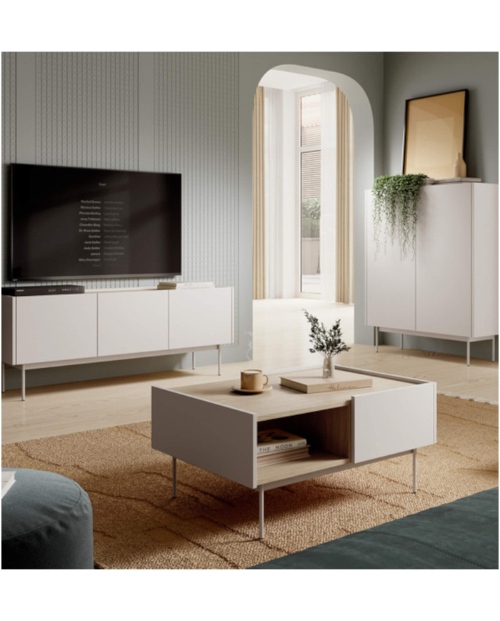 KRĀSA K144 Kumode ar durvīm, kašmirs/linea ozols — изображение 5