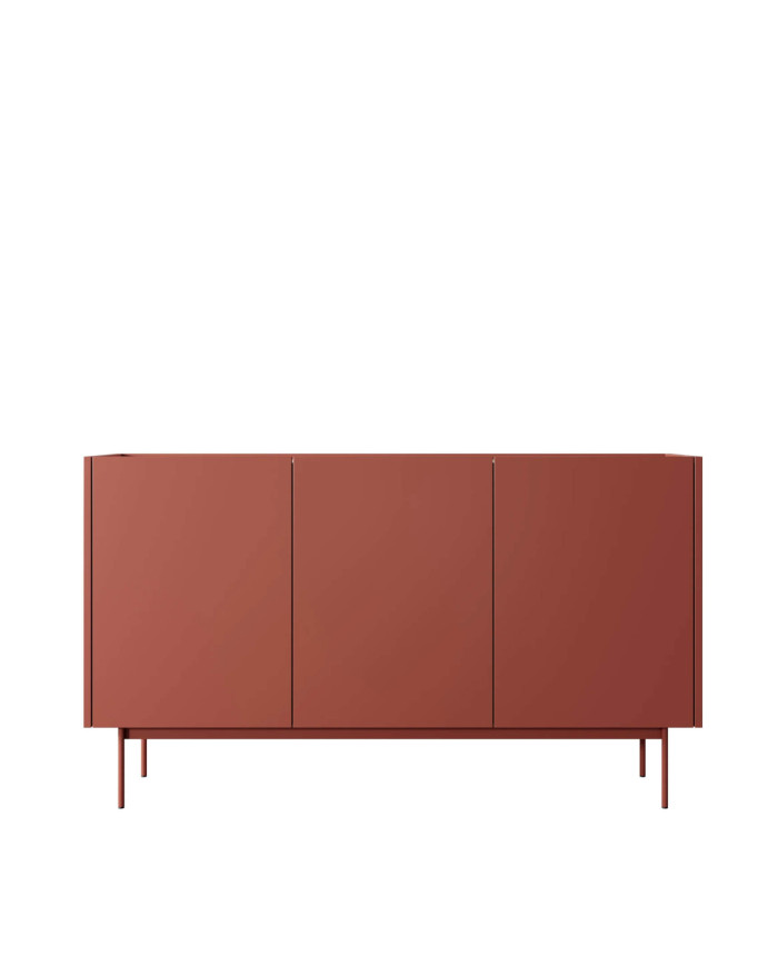 KRĀSA K144 kumode, keramikas sarkana / Linea ozolkoka durvis — 3 attēls