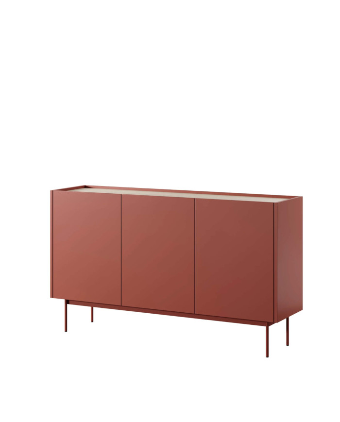 KRĀSA K144 kumode, keramikas sarkana / Linea ozolkoka durvis