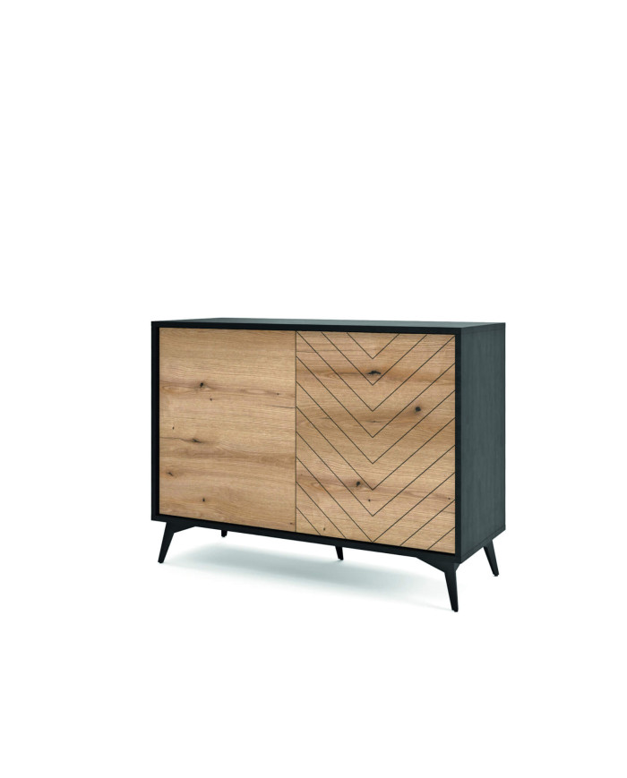 Diamond K104 kumode, divas durvis, Evoke Oak/melna — изображение 2