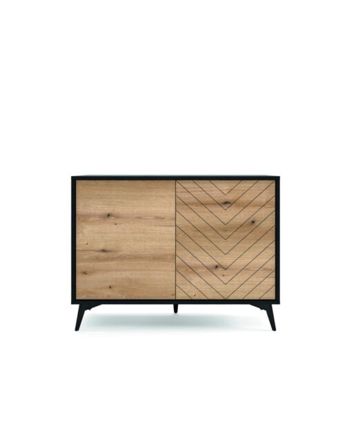Diamond K104 kumode, divas durvis, Evoke Oak/melna