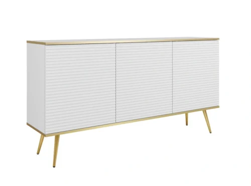 Kumode ar skapīšiem Oro K160 balta, rievota MDF