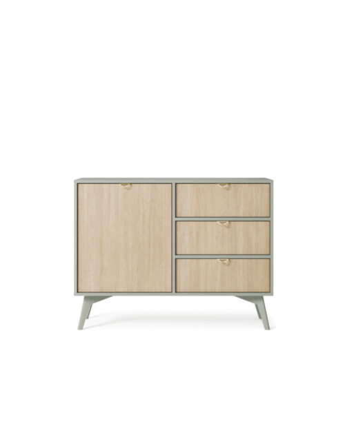 Forest KSZD106 kumode ar durvīm, eikalipta/siļķu kaula raksts