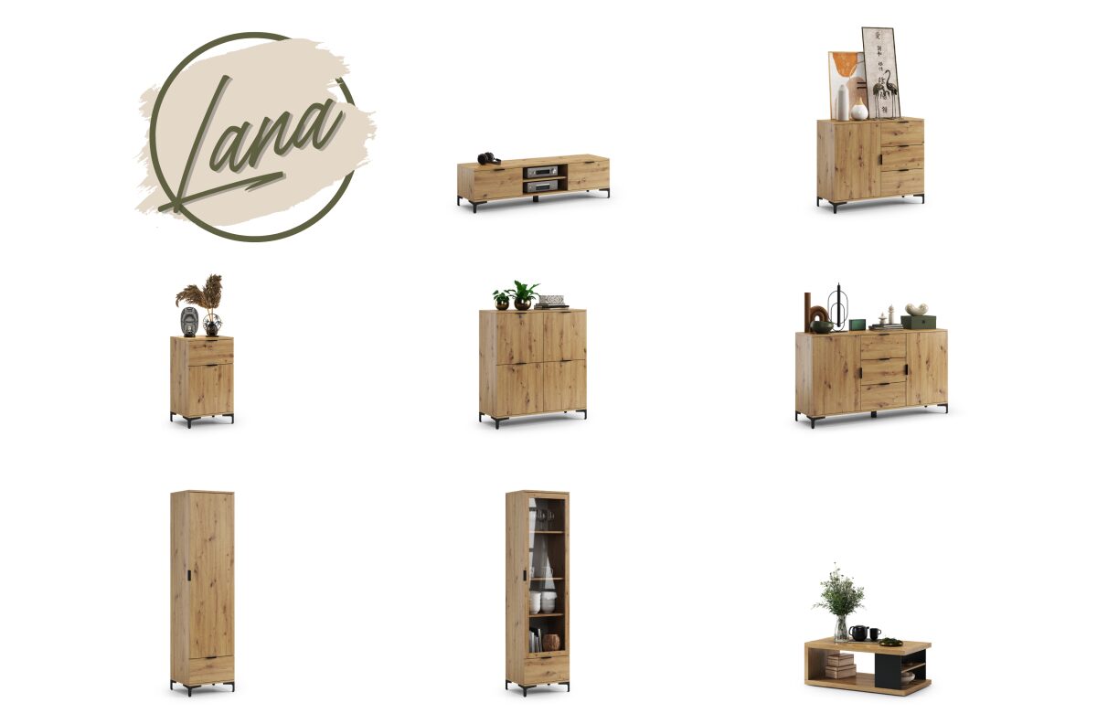 LANA K-100 Artisan ozolkoka kumode - 4 durvju grīdas skapis — 7 attēls