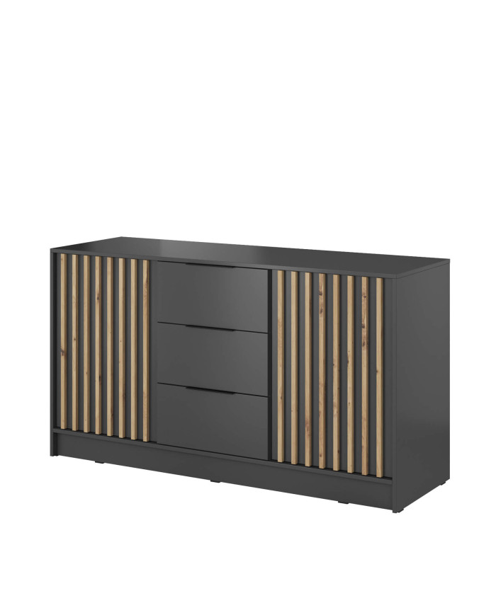 Nelly 3D kumode, grafīta/mākslinieciskais ozols