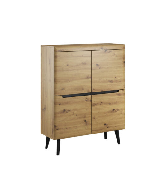 Nordi NKZ107 kumode ar durvīm, Artisan ozols/melna