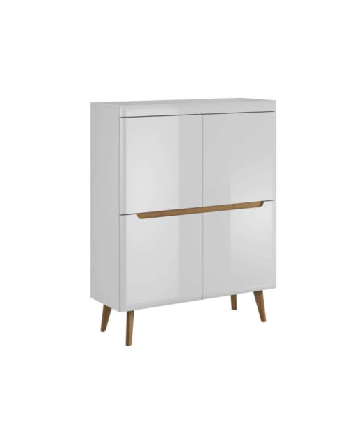Nordi NKZ107 kumode ar durvīm, balta/Riviera ozols