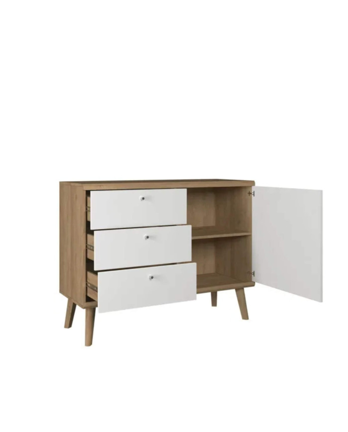 Primo PKSZ107 kumode ar durvīm, Riviera Oak/White — изображение 2