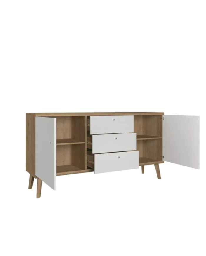 Primo PKSZ160 kumode ar durvīm, Riviera Oak/White — 2 attēls