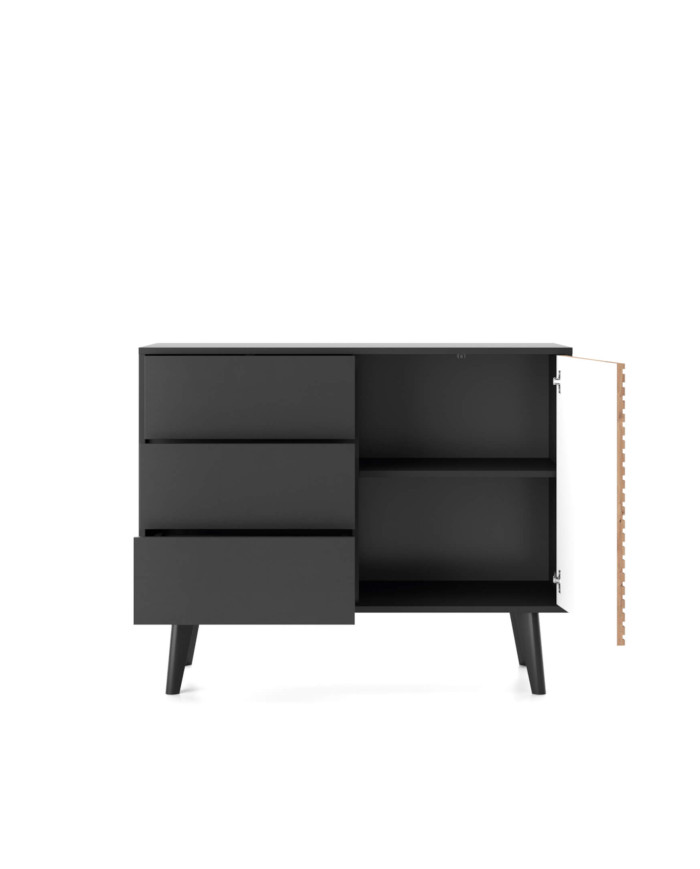 Willow KSZ104 kumode ar durvīm, Artisan ozols/melna — изображение 2