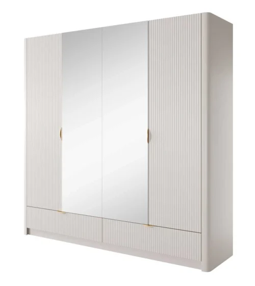 Lante skapis 213 cm ar spoguļiem, bēšs