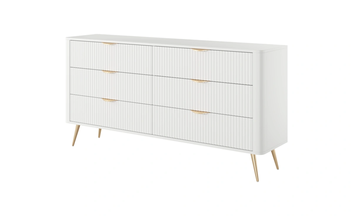 Lante kumode 163 cm 6S uz augstām kājām, balta — изображение 2