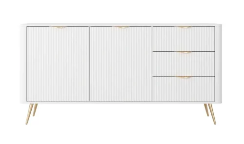 Lante kumode 163 cm 2D3S uz augstām kājām, balta