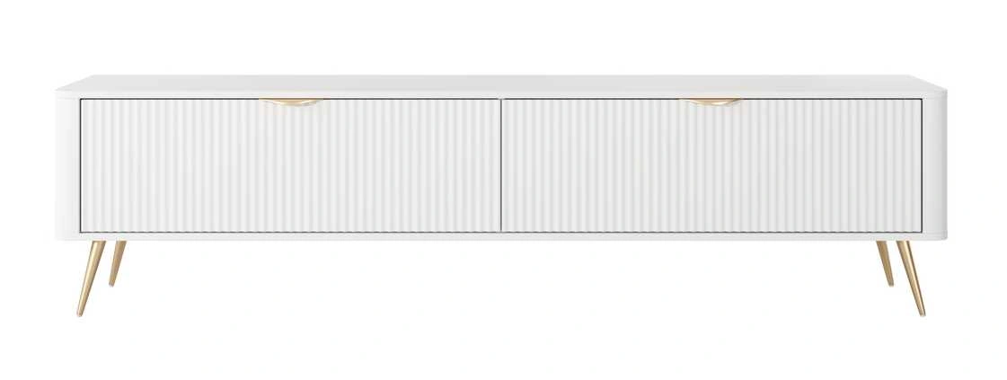 Lante TV skapis 200 cm uz augstām kājām, balts
