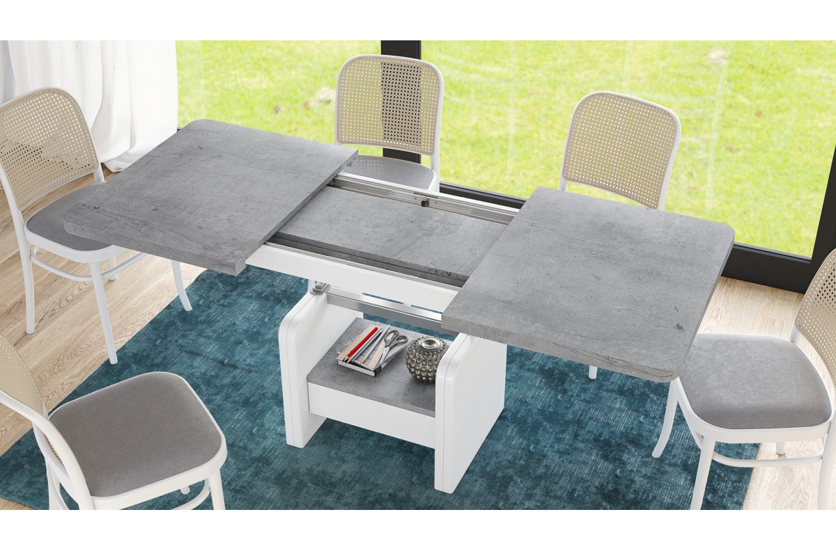 "LEXUS Millenium Concrete/Matt White" - MODERNS IZLIEKAMAIS SOLS, PACELAMAIS GALDIŅŠ, KAFIJAS GALDIŅŠ — изображение 6