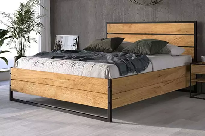 LOFT guļamistabas gulta 160x200 ar uzglabāšanas kasti, izgatavota no ozola — изображение 5