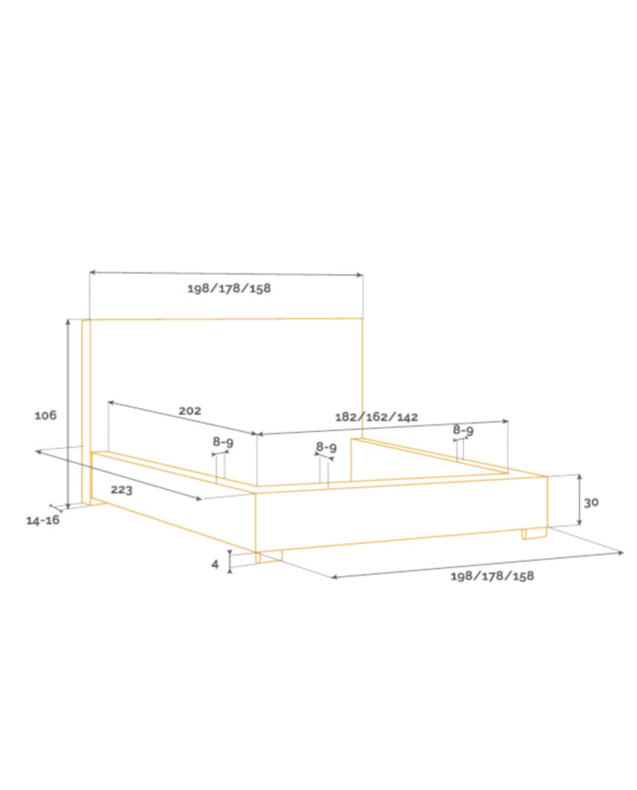 Mīkstās gultas Basic standarta 180x200 cm Gr1 — изображение 4