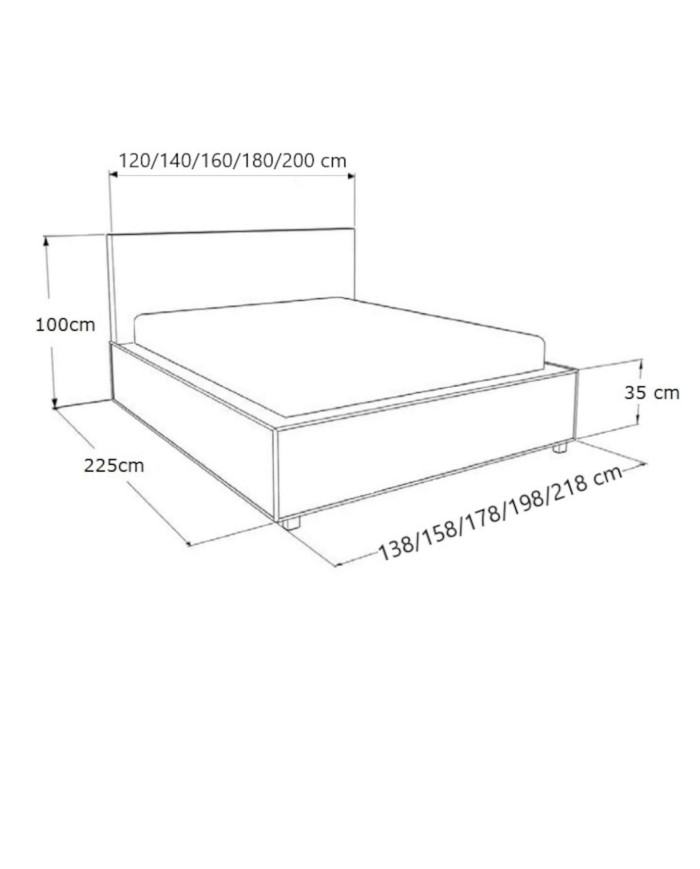 Febo mīkstās gultas 200x200, pacelšanas svira, rāmis, konteiners - Image 7