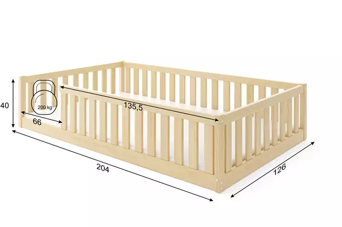 Bella Sima vienvietīga bērnu gulta 120x200, priede — изображение 2
