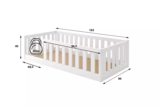 Bella Sima vienvietīga bērnu gulta 80x160, balta — изображение 4