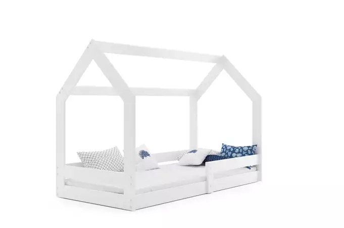Vienvietīga bērnu gulta MĀJA 1 80x160, balta — 4 attēls