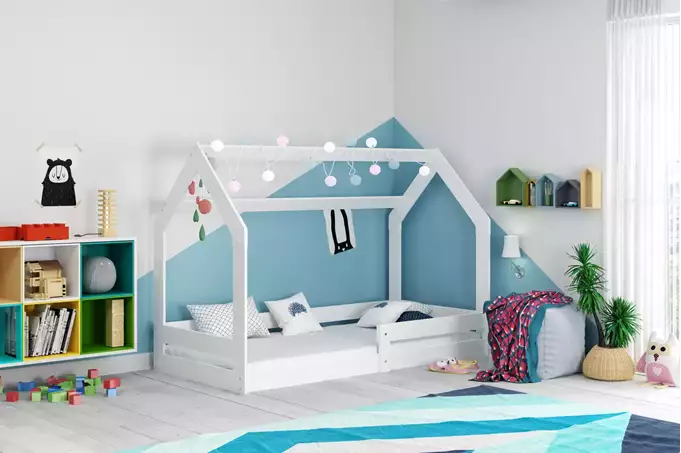 Vienvietīga bērnu gulta DOMEK 1 80x160 ar matraci, balta — изображение 3