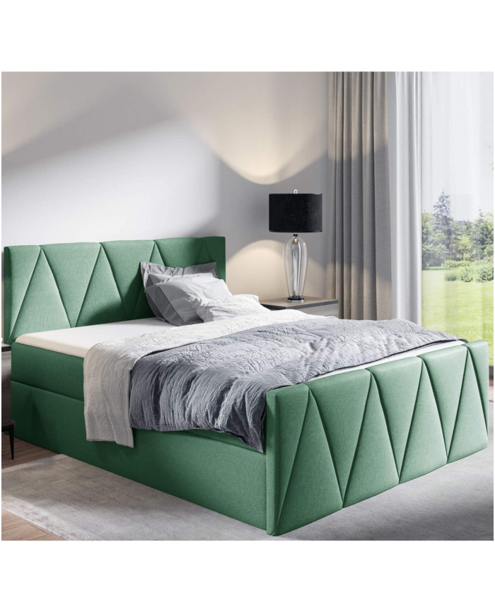 Aldo Lux kontinentālā gulta 120x200, polsterēta, matrači, matracis ar pārvalku, konteiners — изображение 2