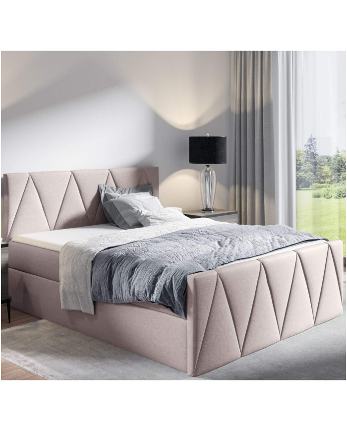 Aldo Lux kontinentālā gulta 120x200, polsterēta, matrači, matracis ar pārvalku, konteiners — изображение 3