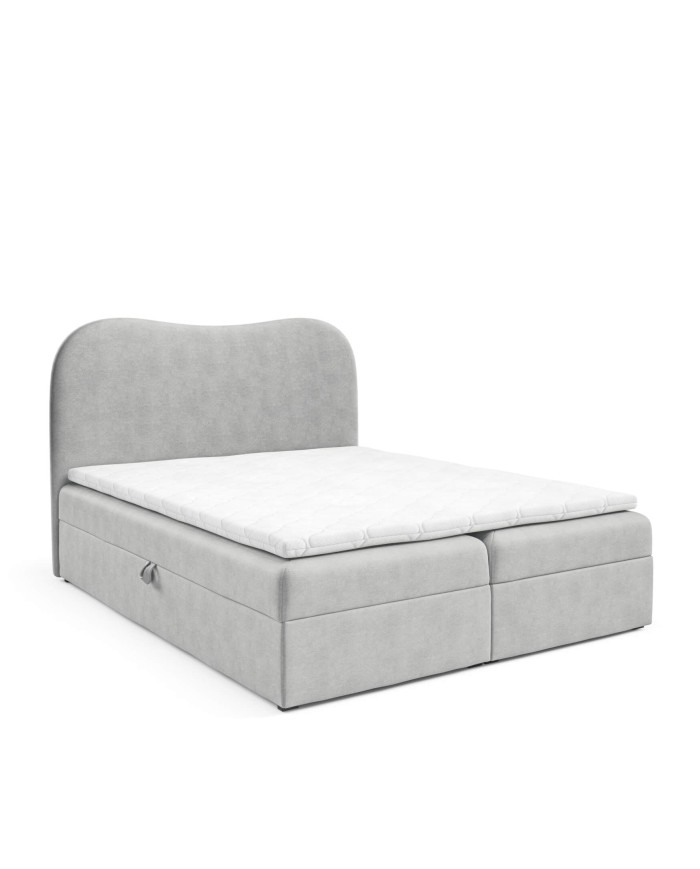 Ambra Lux kontinentālā gulta 160x200, polsterēta, matrači, matracis ar pārvalku, konteiners — изображение 4