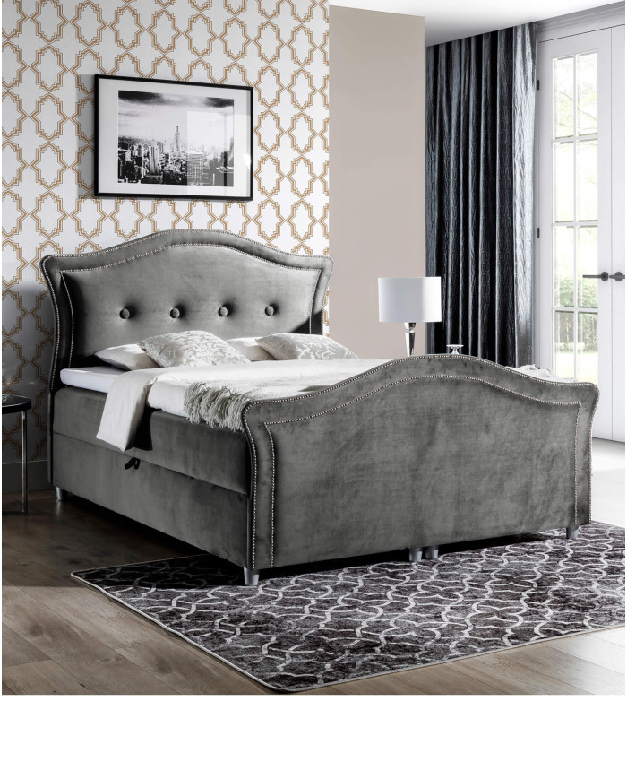 Bedran Lux kontinentālā gulta 120x200, polsterēta, matracis, matrača pārvalks, konteiners — 3 attēls